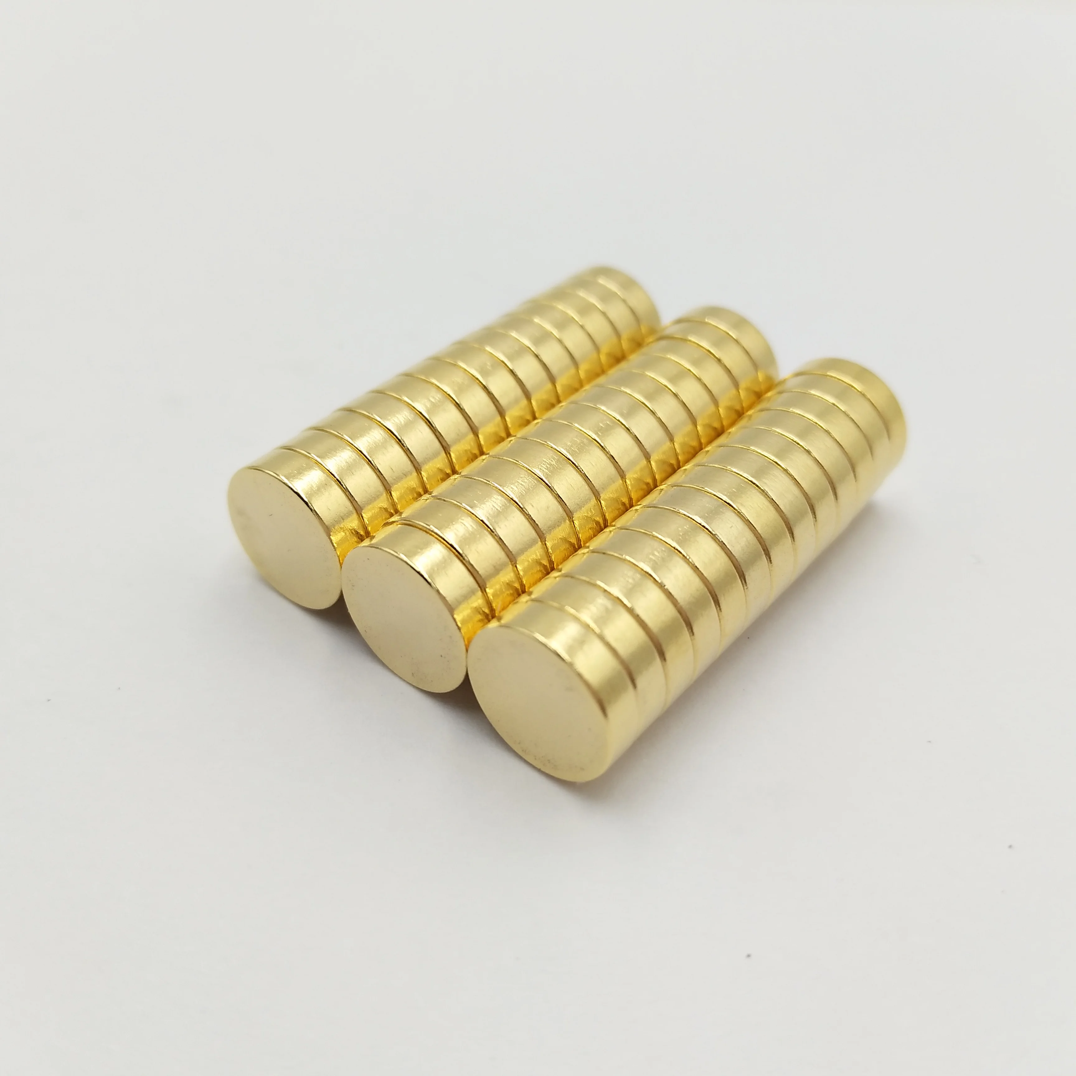 Мощный супер сильный Неодимовый Перманентный круглый магнит с золотым покрытием N35 N52 N48 N45