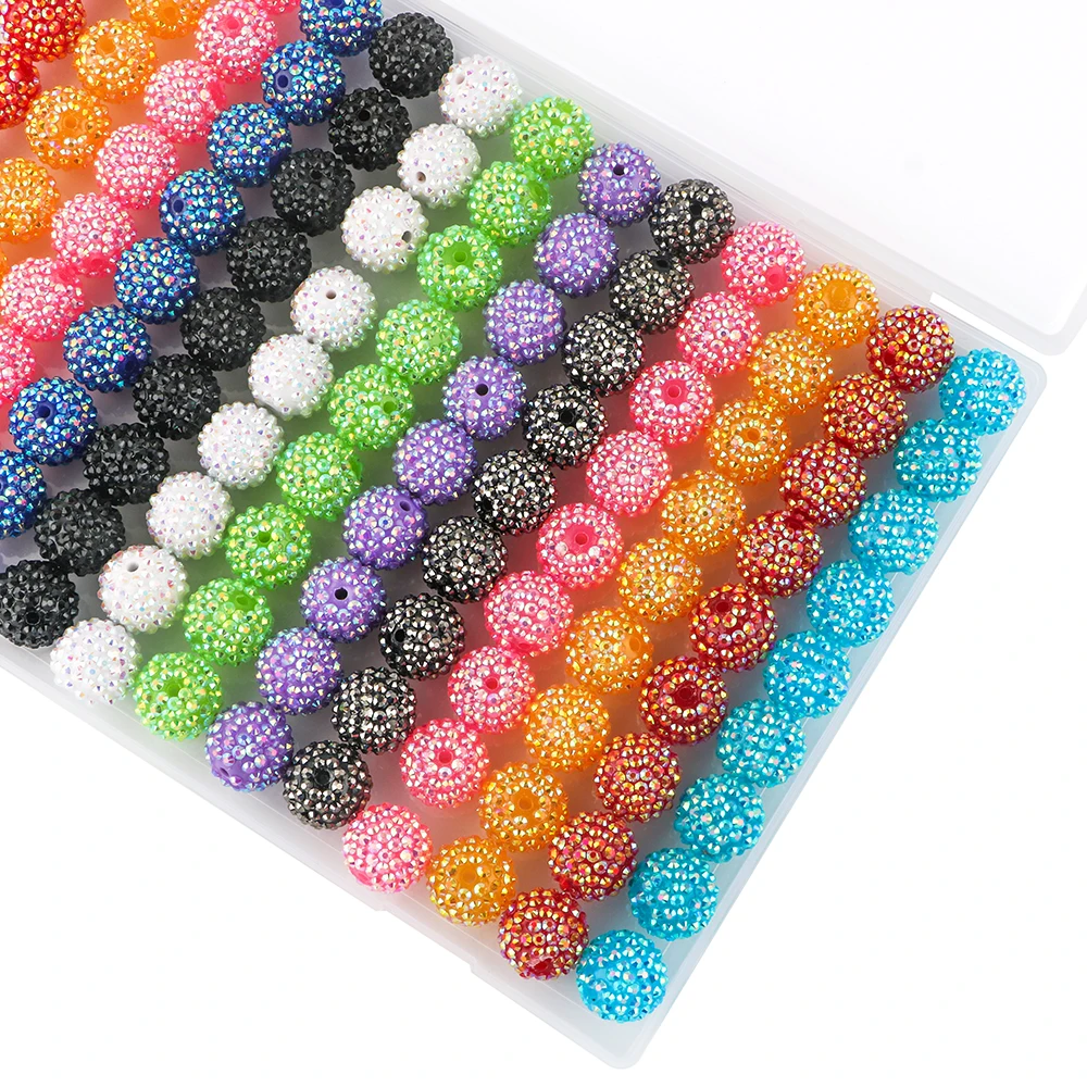 Custom Round Bubblegum hrysoprase Beads Acrylic Rhinestone Chunky Beads Diy 14mm16mm20mm Mix Color Beads For Pens Jewelry