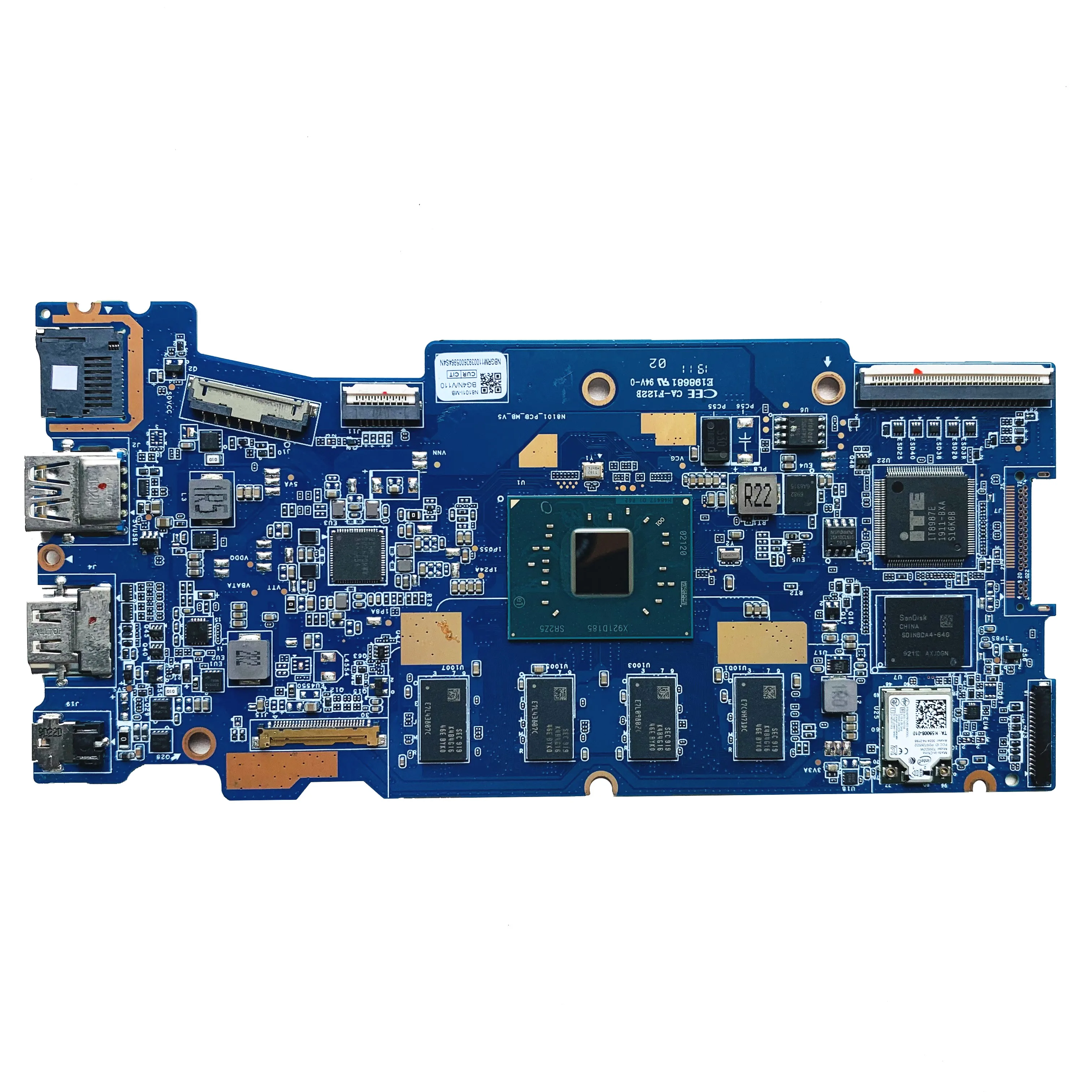For Acer Spin 1 SP111-32N Laptop Motherboard With N4200 CPU 4GB RAM 64G SSD NBGRM11003 N8101_PCB_MB_V5 100% Tested Fast Ship