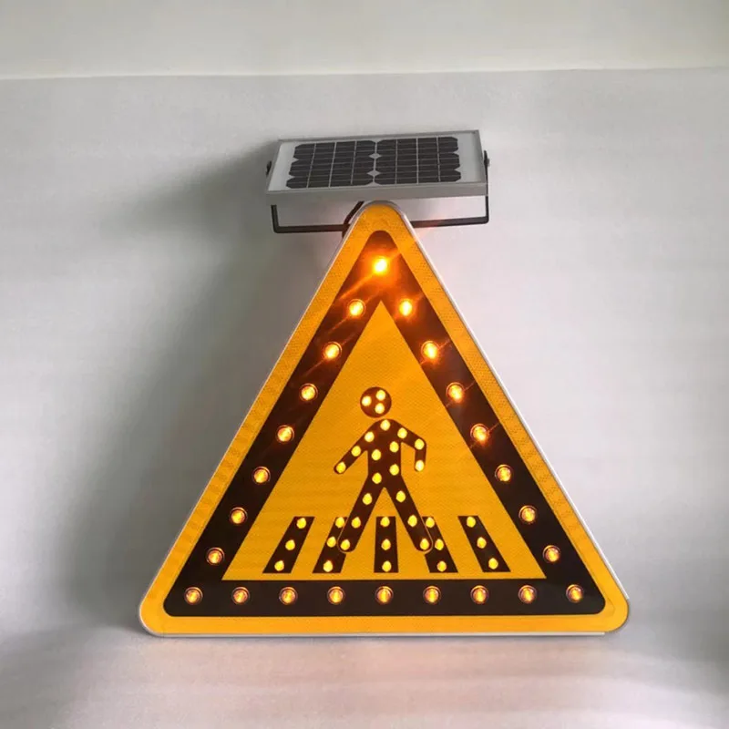 Road Safety Solar Powered Aluminum Slow Down Flashing LED Traffic Warning Sign for Traffic Safety Items