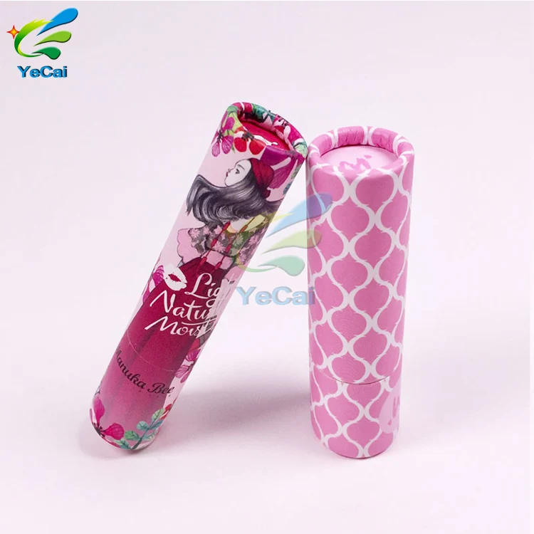 Sustainable paper tube alternatives for fragrance balm casing Personalized circular makeup packaging Round Paper lipstick tube