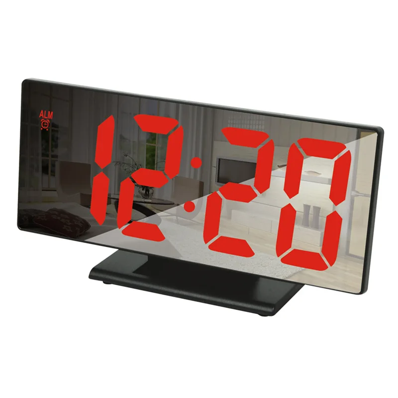 KH-CL008 Night Visible LED Display Digital Alarm Clock Battery Operated Bedside Home Travel Time Clock