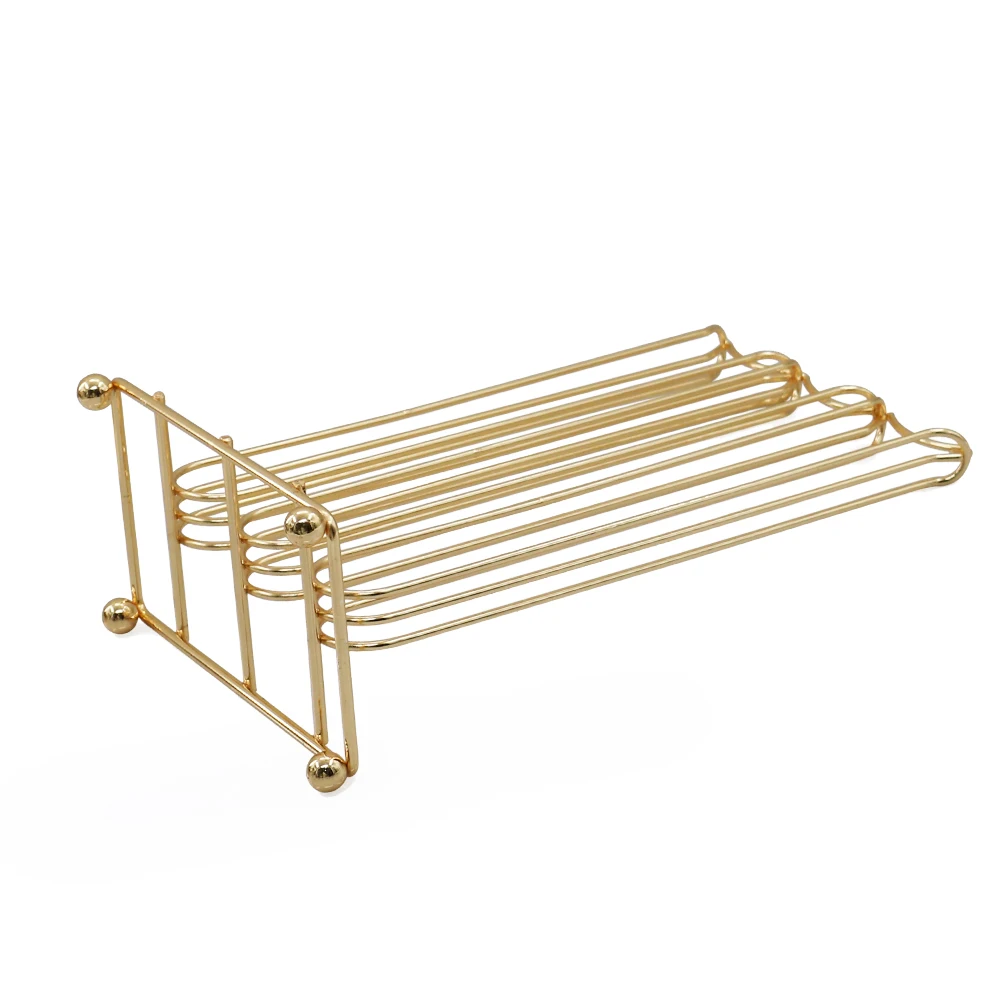 Home Organizer Desktop Gold Metal Wire Coffee Pod Capsules Storage Holder with 42 Capsules