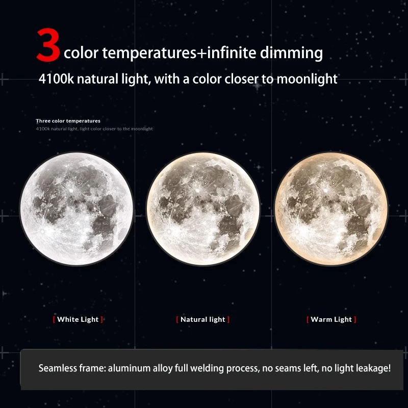 Creative LED Moon Wall Lamp Simple Modern Printed Corridor and Living Room Background Wall Painting for Portrait Subjects