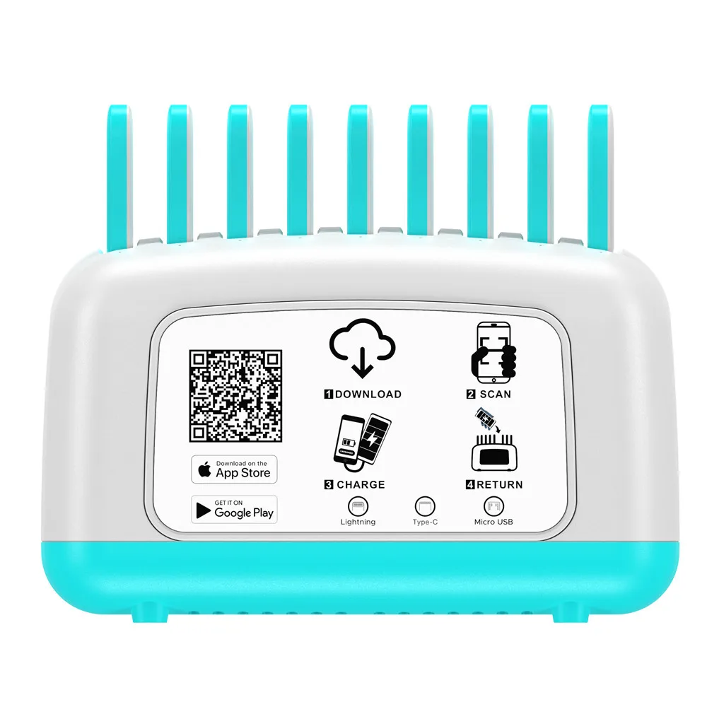 Mobile phone charging station rental shared system power bank rental station pos terminal sharing powebank