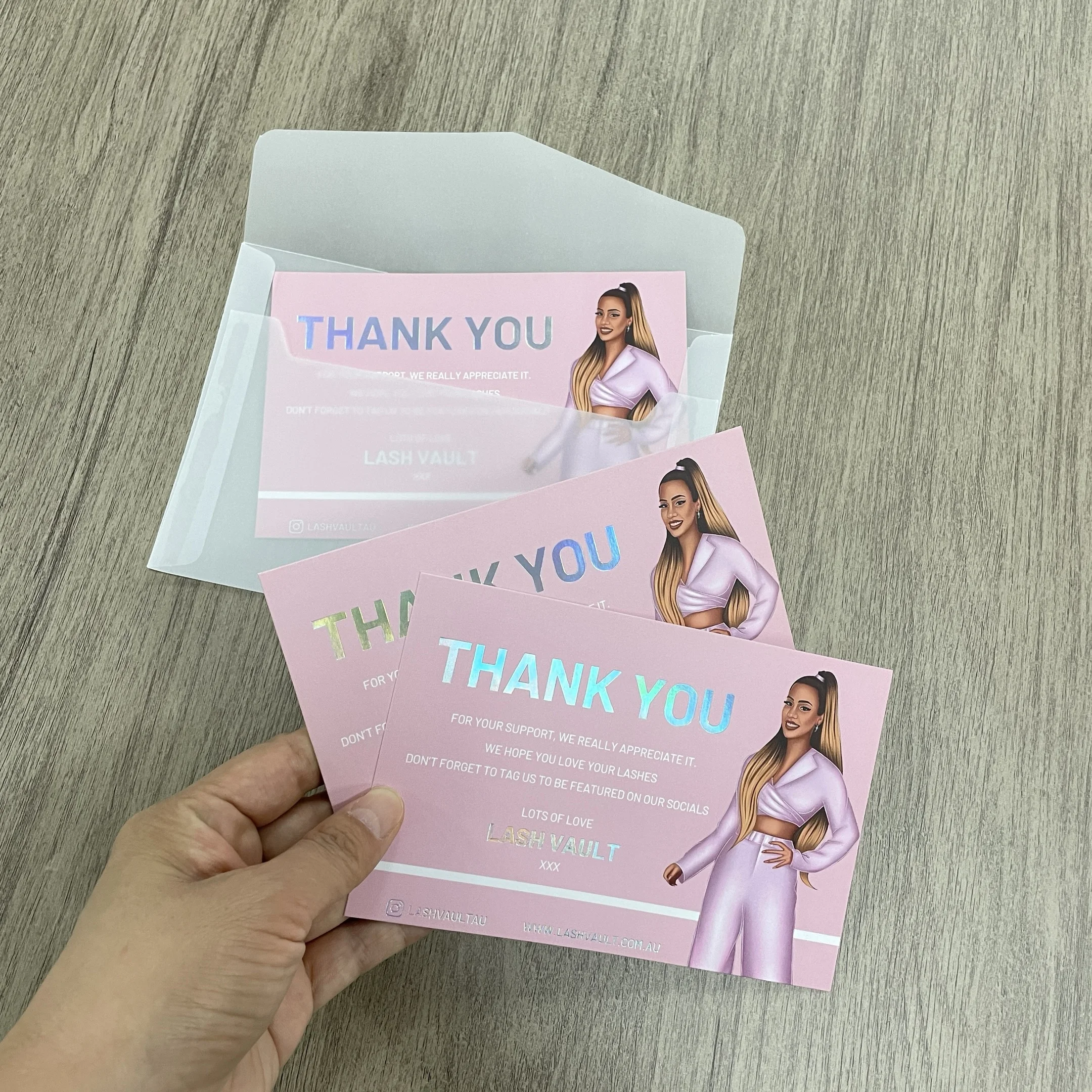 Wholesale custom logo packaging insert paper paperboard printing greeting thank you card for small business