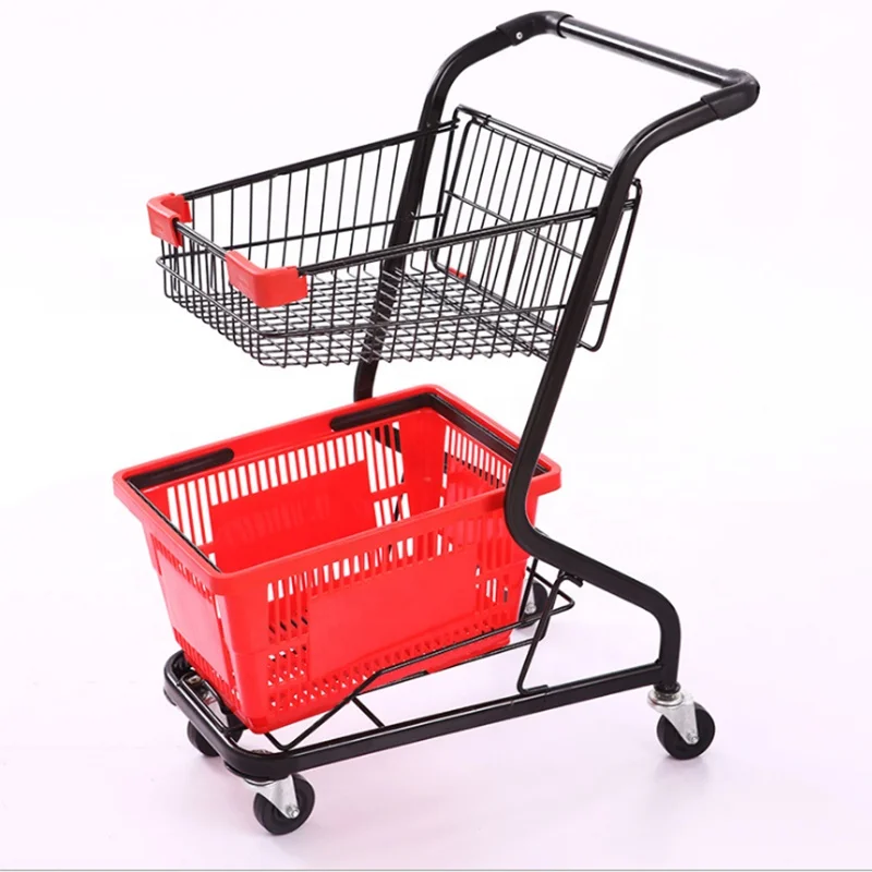 Двухъярусная продуктовая корзина по низкой