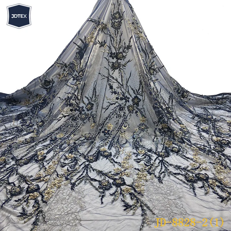 2021 свадебное платье для невесты, синее кружевное роскошное нигерийское платье ручной работы с вышивкой бисером, Элегантное синее платье