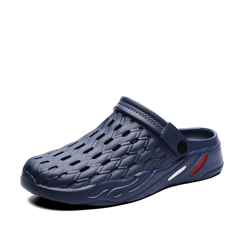 Custom OEM Outdoor Beach Summer Black Wholesale Flats Men Slippers