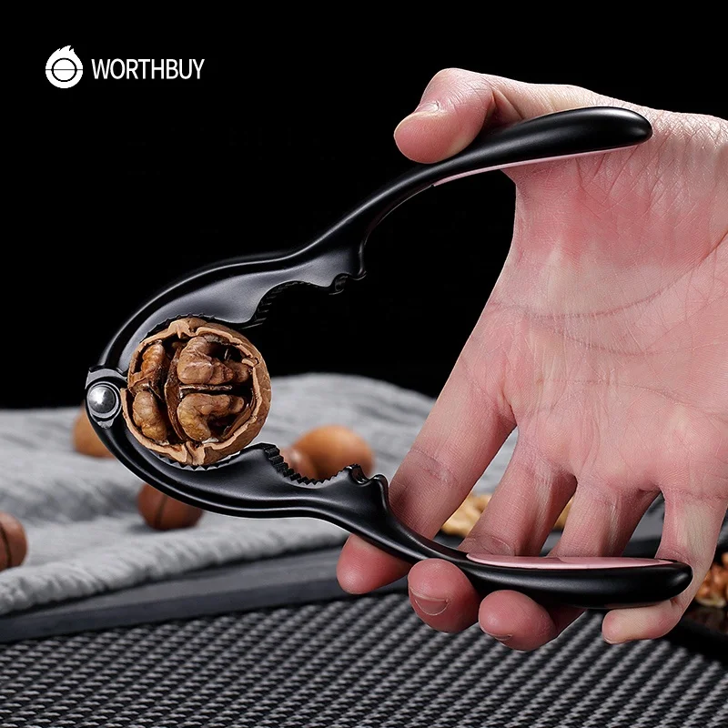 
WORTHBUY Creative Zinc Alloy Walnut Opener Macadamia Nut Cracker Non-slip Colorful Nut Cracker Kitchen Accessories 