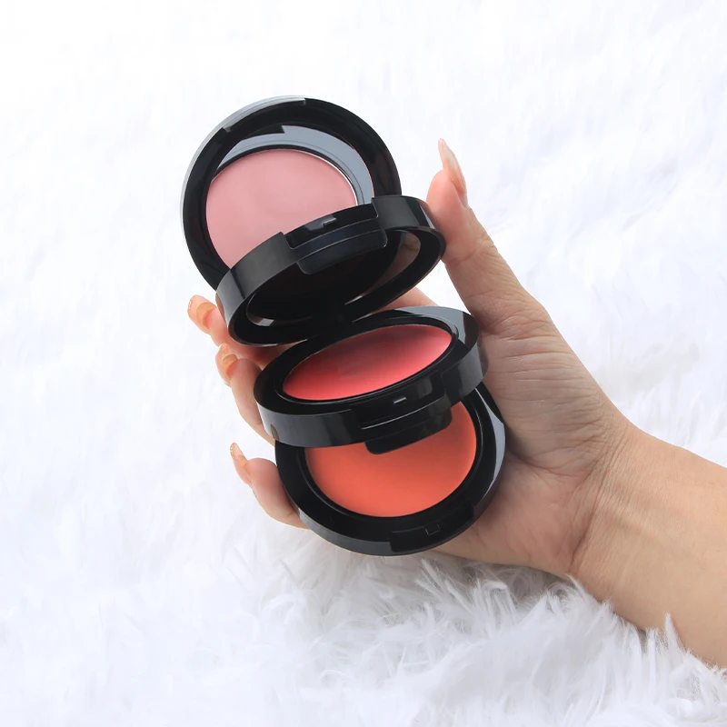 3 In 1 Cream Blush Vegan Makeup Palette with Blush on Printed Logo Long Lasting Cream Blush Palette Private Label
