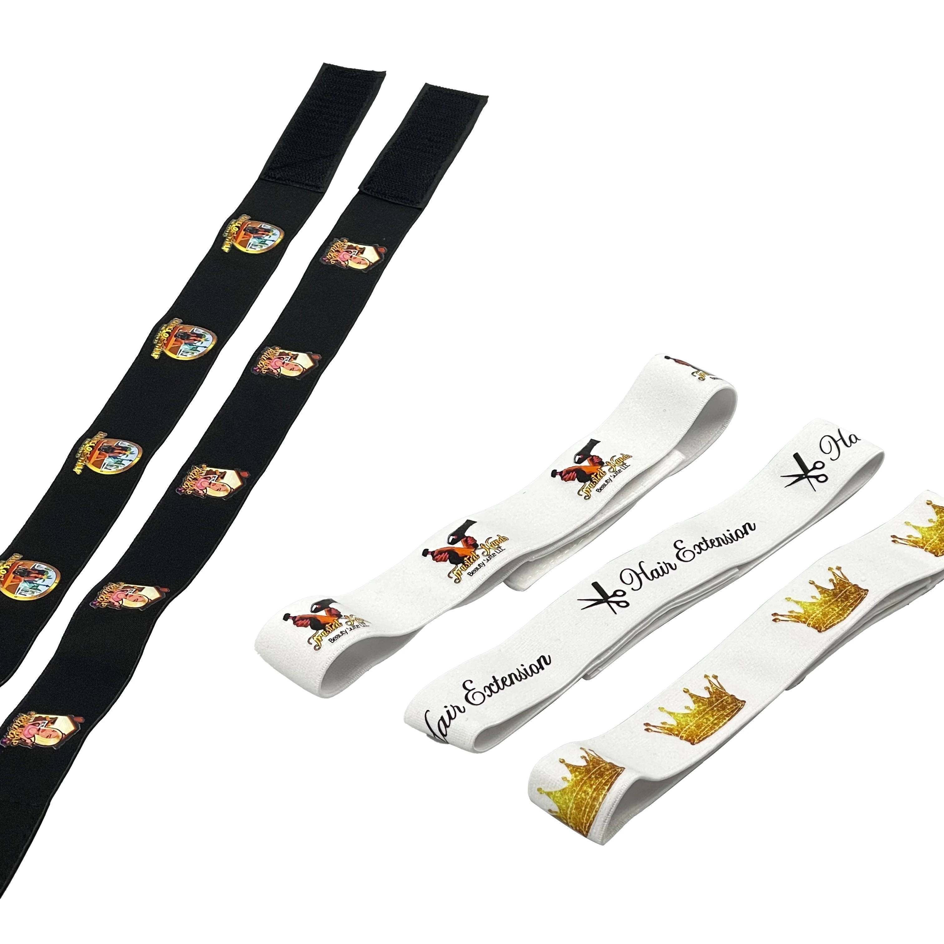 Colorful Custom Logo Printed Lace Wig Band Fashionable Adjustable Braided Hair Bands Edge Slayer Bands For Wig