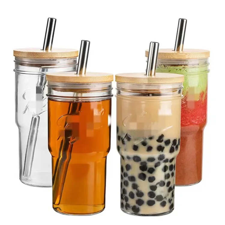 New Arrivals Travelling Relaxation 8 oz Custom Pattern and Silk-screen Printing Milk Tea Glass with lids