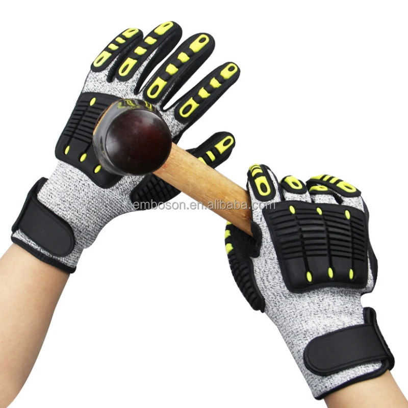 Hot Selling Impact Resistant TPR Back Wear Resistant Anti-slip And Anti-cutting Safety Gloves