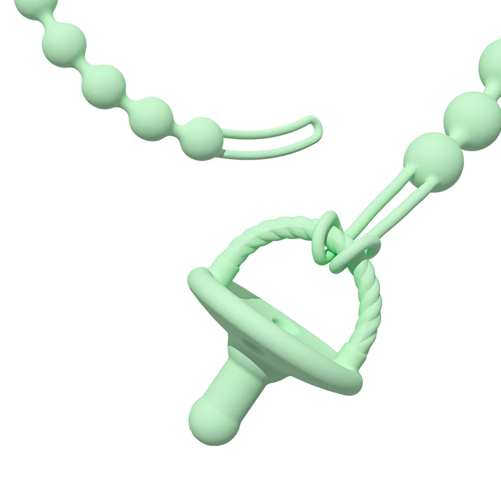 Customized silicone bead baby dummy clip baby pacificer clip silicone product silicone pacificer chain  baby pacifier strap