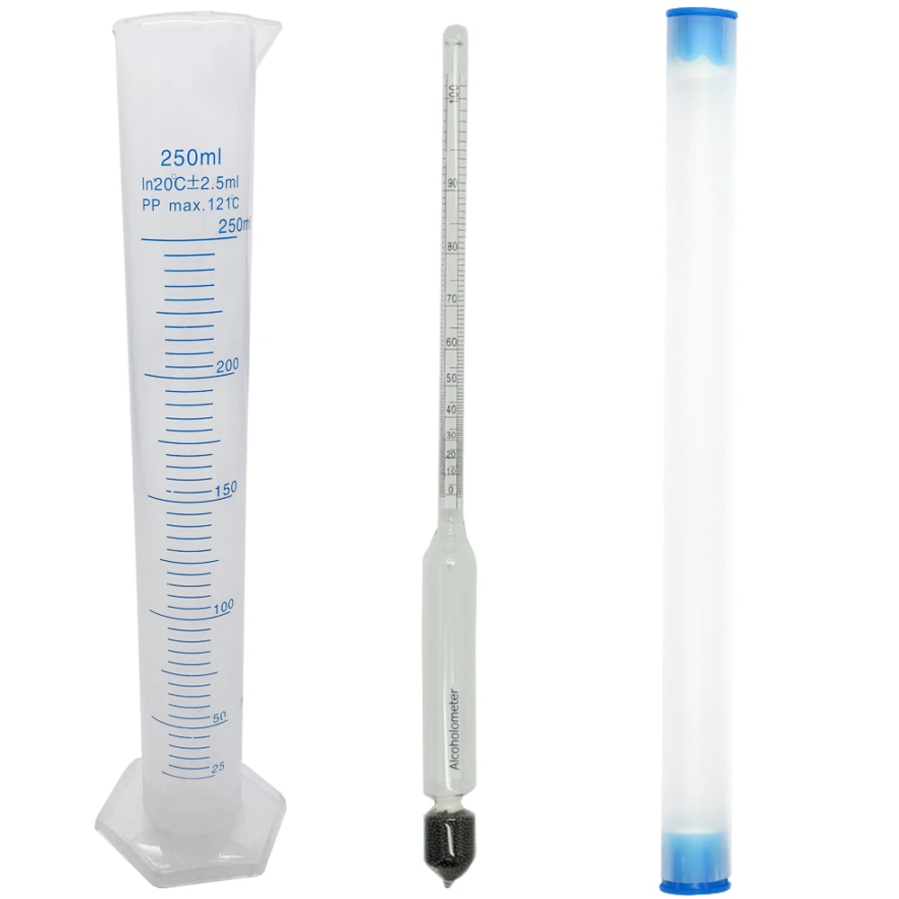 HB-AHC100 0-100 alcohol Hydrometer + 250ml cylinder meter measure for Home Brewing Making spirit