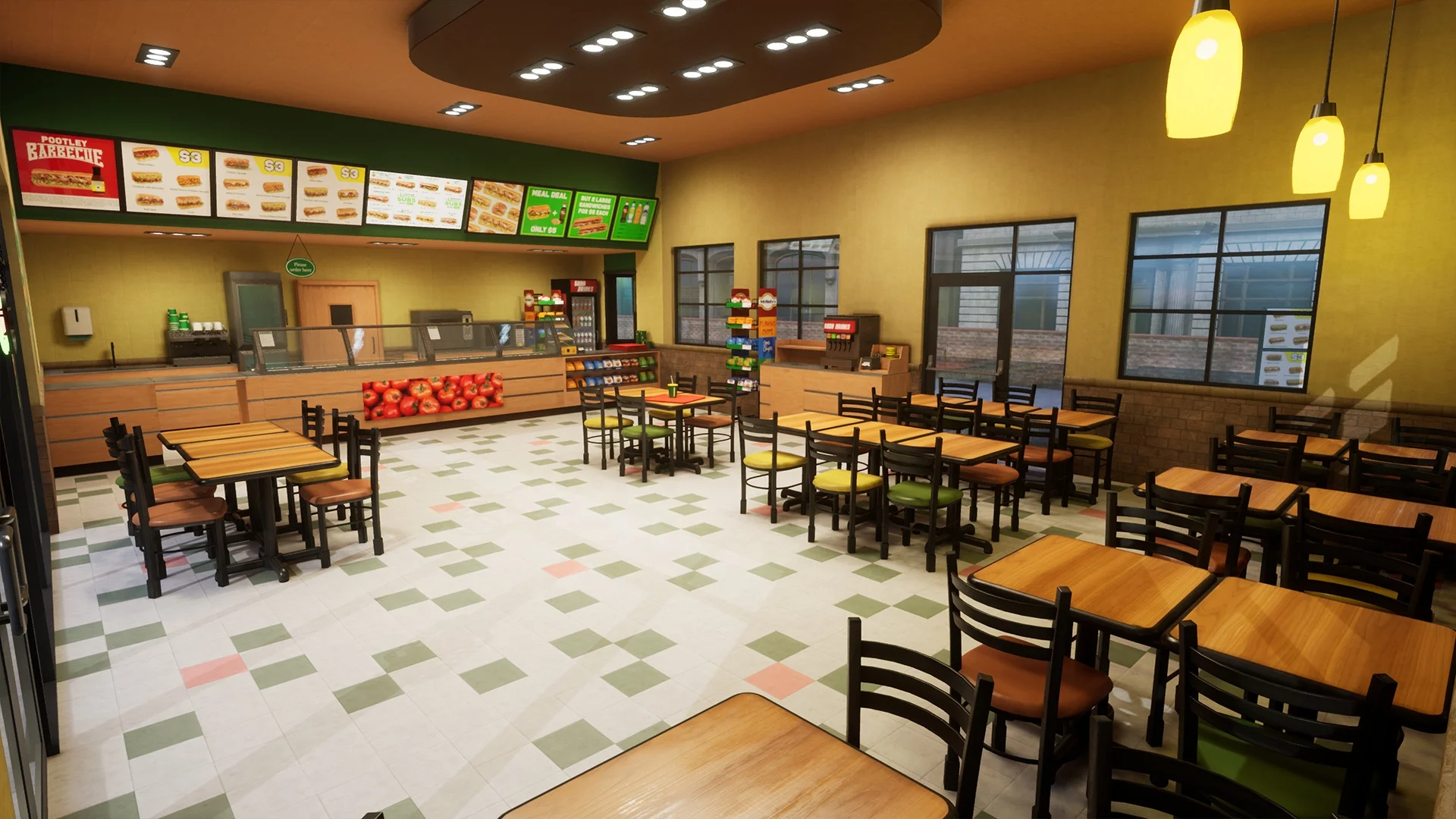 Sandwich restaurant design fast food restaurant 3D design kitchen equipment KFC equipment