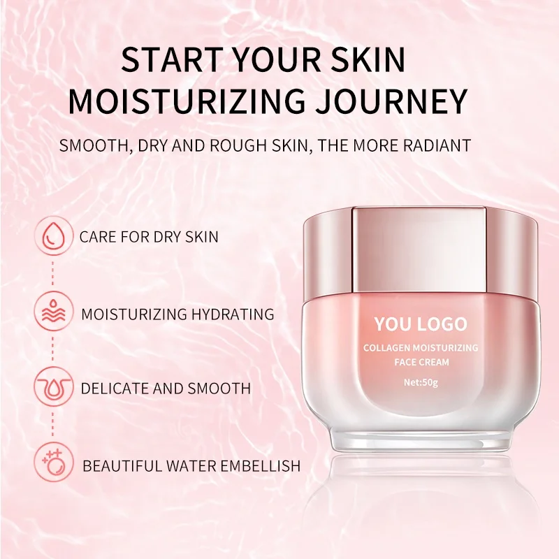 ioeo Wholesale Organic Face Lotion Private Label Highly Hydrating 50g Collagen Moisturizing Face Cream