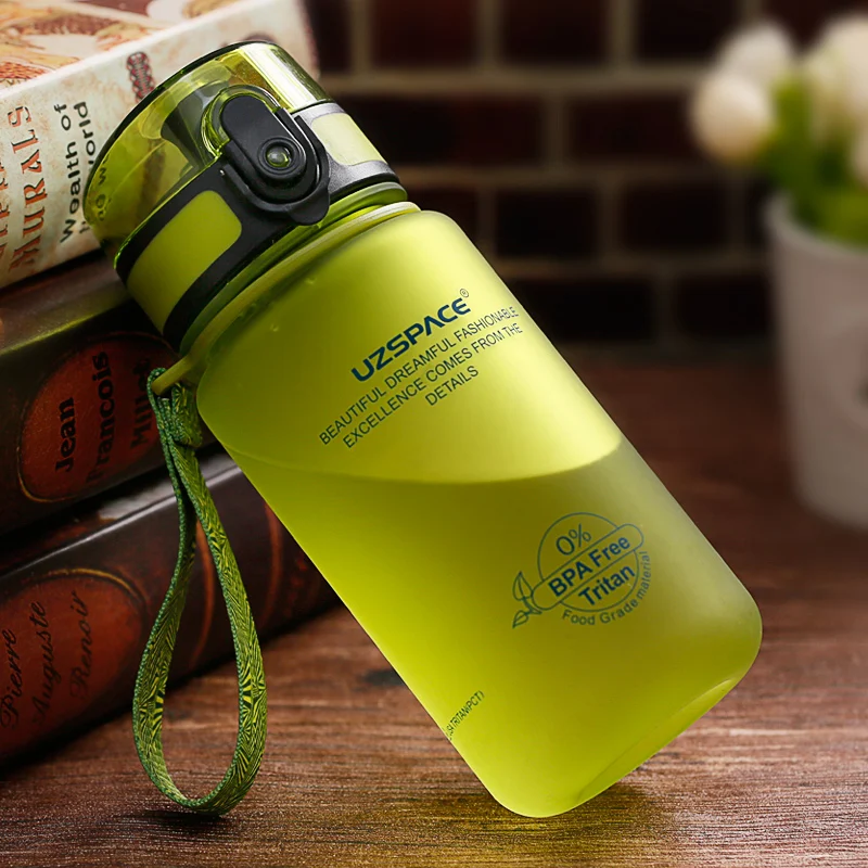 UZSPACE Wide Mouth Sports Water Bottle Kids Reusable Leakproof BPA & Leak Free for Cycling Camping Hiking Gym Yoga Fitness