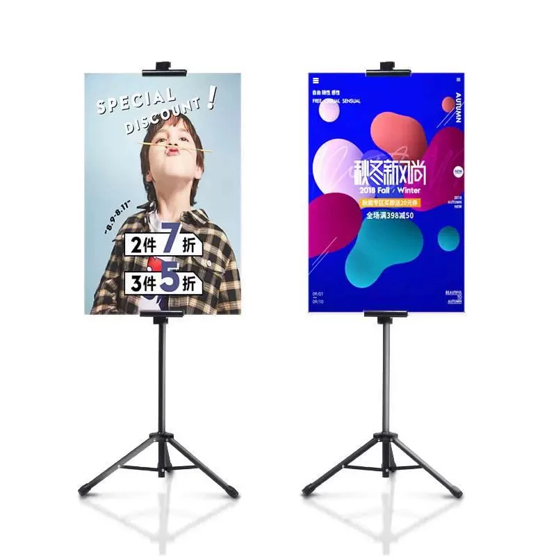 Adjustable KT Cardboard Poster Banner Stand Black Iron Frame Easel Display Rack Promotional Adjustable Tripod