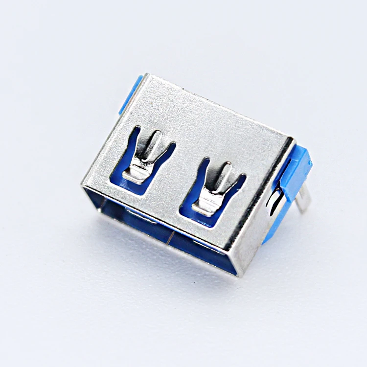 Xyfw Vertical Usb-2.0 Port Jack 4 Pin 90 Degree Af af2.0 Socket A-Type 4-Pin Flat Dip Female Usb 2.0 Type A Connector