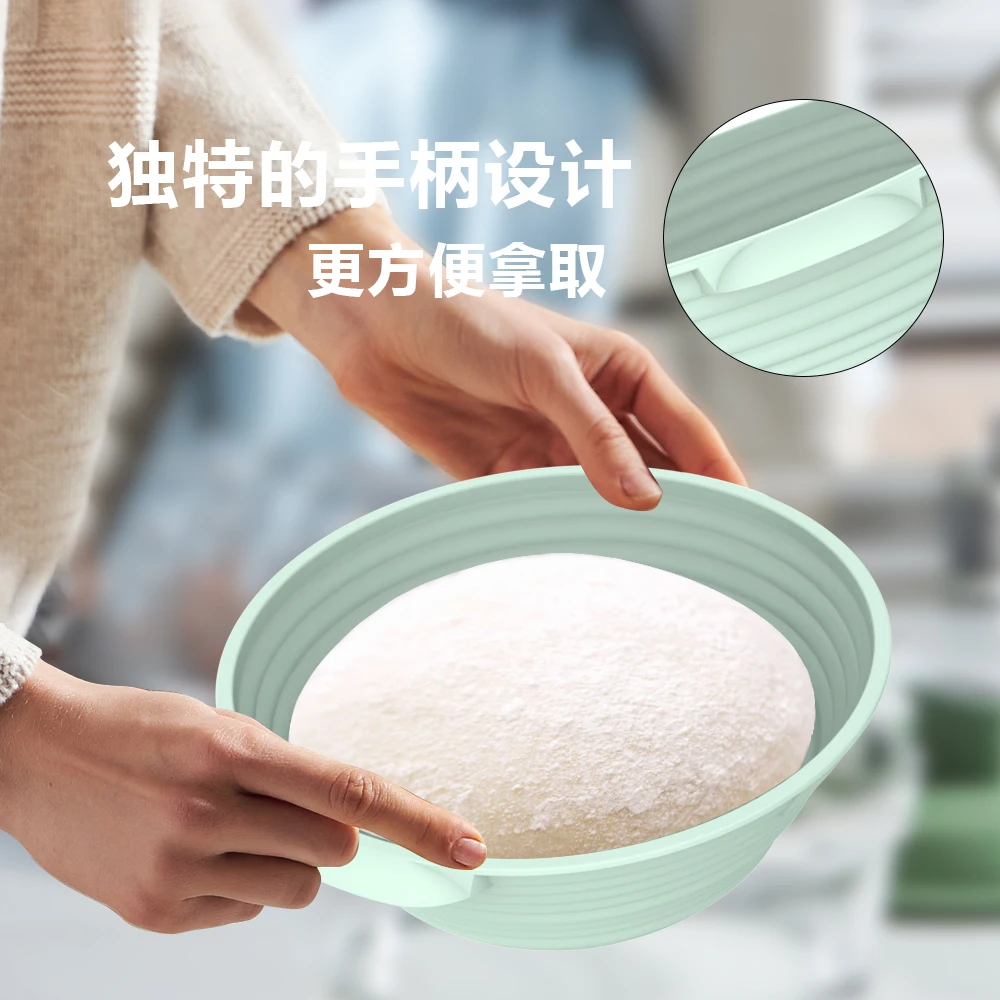 Silicone Bread Proofing Basket Set,  Collapsible Thickened Banneton for Home Sourdough Bakers Baking with Essential Tools