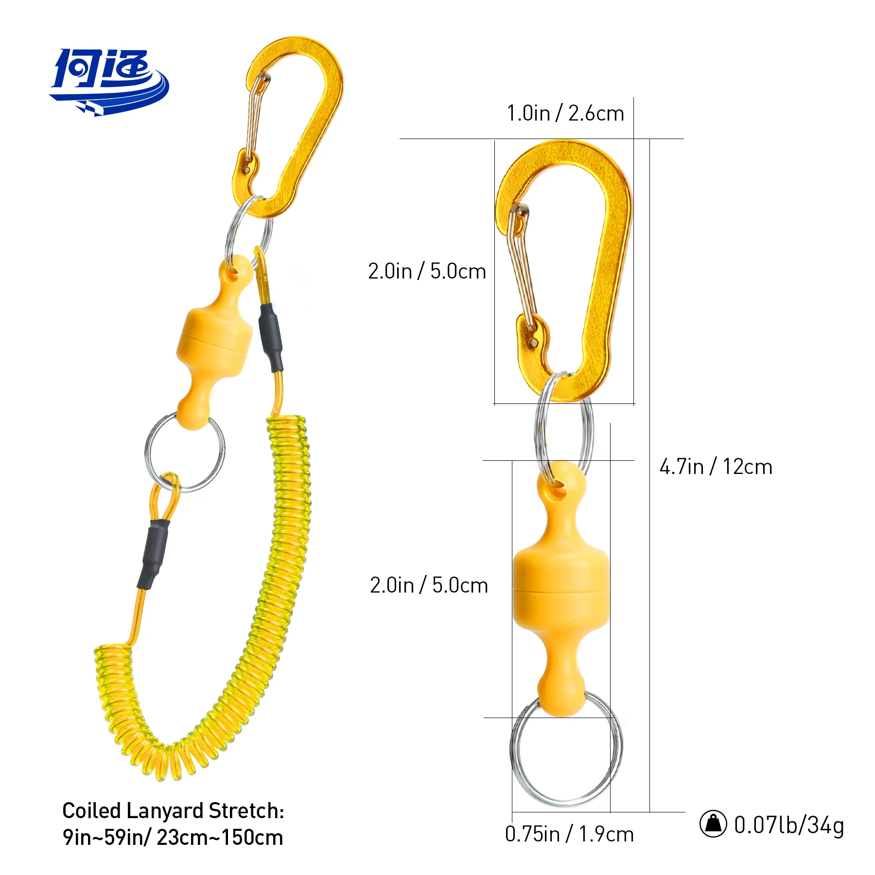 Break weight 2kg/4.5lb Fish Tackle Tools Strong Magnetic Net Quick Release Keychain Connector Clips Net Holder