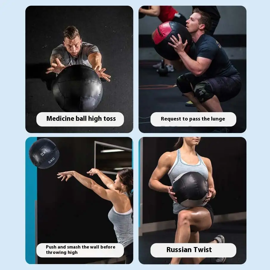 Gym Strength Training Balance Composite Slam Wall Ball Cross Training Weighted 2-20kg Pu Gym Exercise Medicine Balls