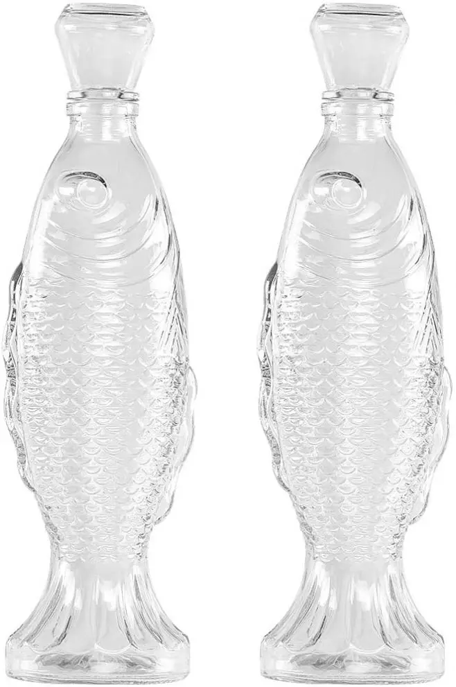 Hight Quality Mouth Blown whiskey animal shaped fish Wine Fashion Slanted Glass Decanter For Hotel Restaurant Feast
