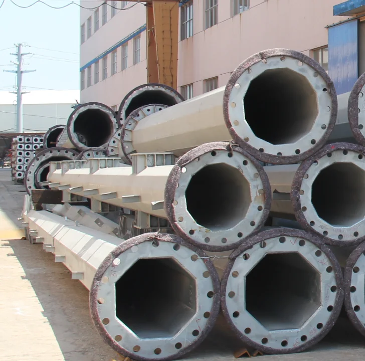 polygonal sports center 30m telescopic camera mast pole with winch