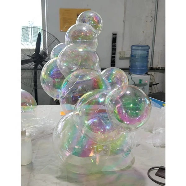 Custom Made Festival Decorative Rainbow Acrylic Bubbles , Colored Acrylic Balls, Professional Acrylic Manufacturer