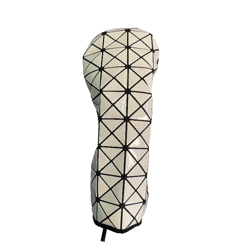 Japan Popular White Geometry golf driver wood customized club headcovers with plush lining