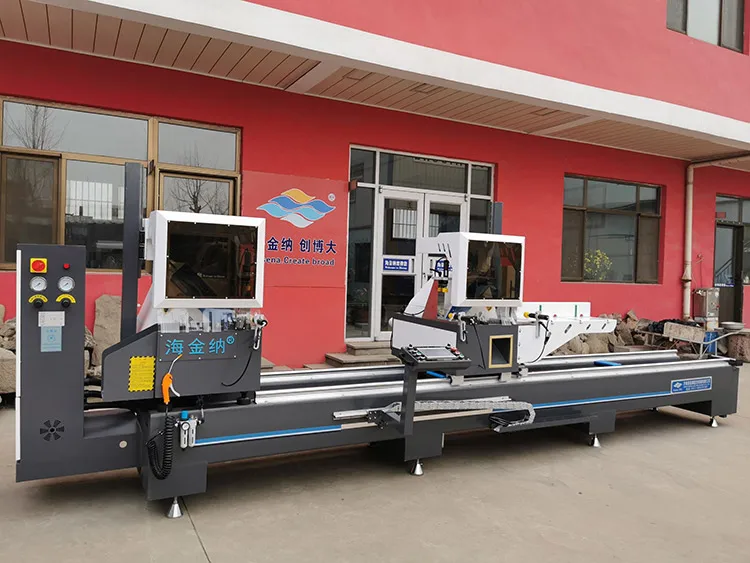 500mm disc thermal break windows aluminum profile cutting machine cnc double head miter saw