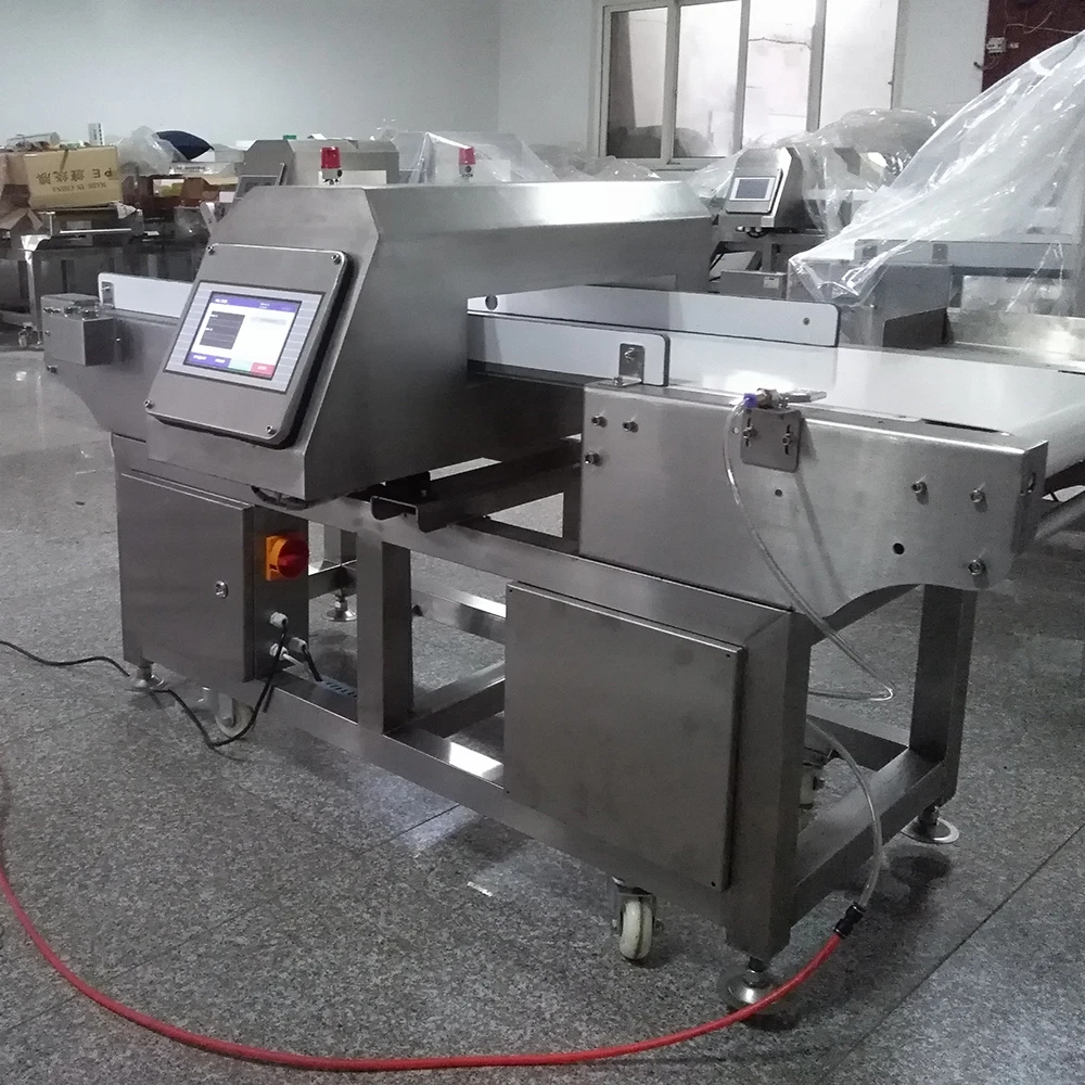 Auto-conveying metal detection systems food detector in plastic with Air jet rejector