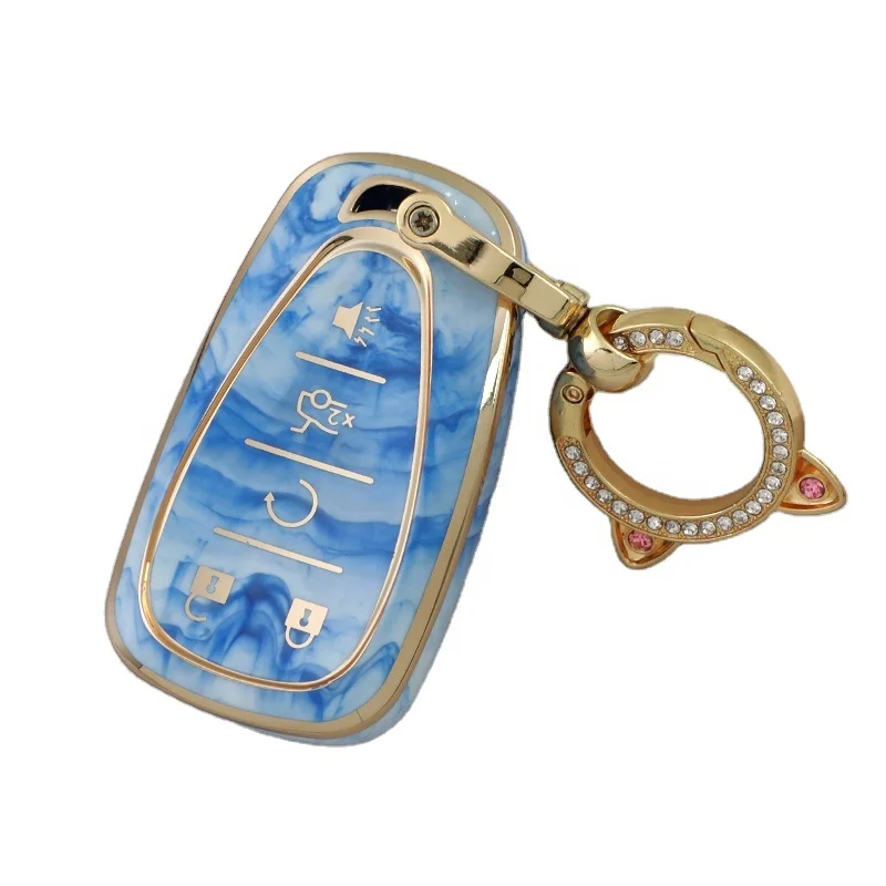 for Chevrolet key fob cover with keychain,Soft TPU 360 Protection Key Case Compatible with chevy,full protection Smart Key Shell