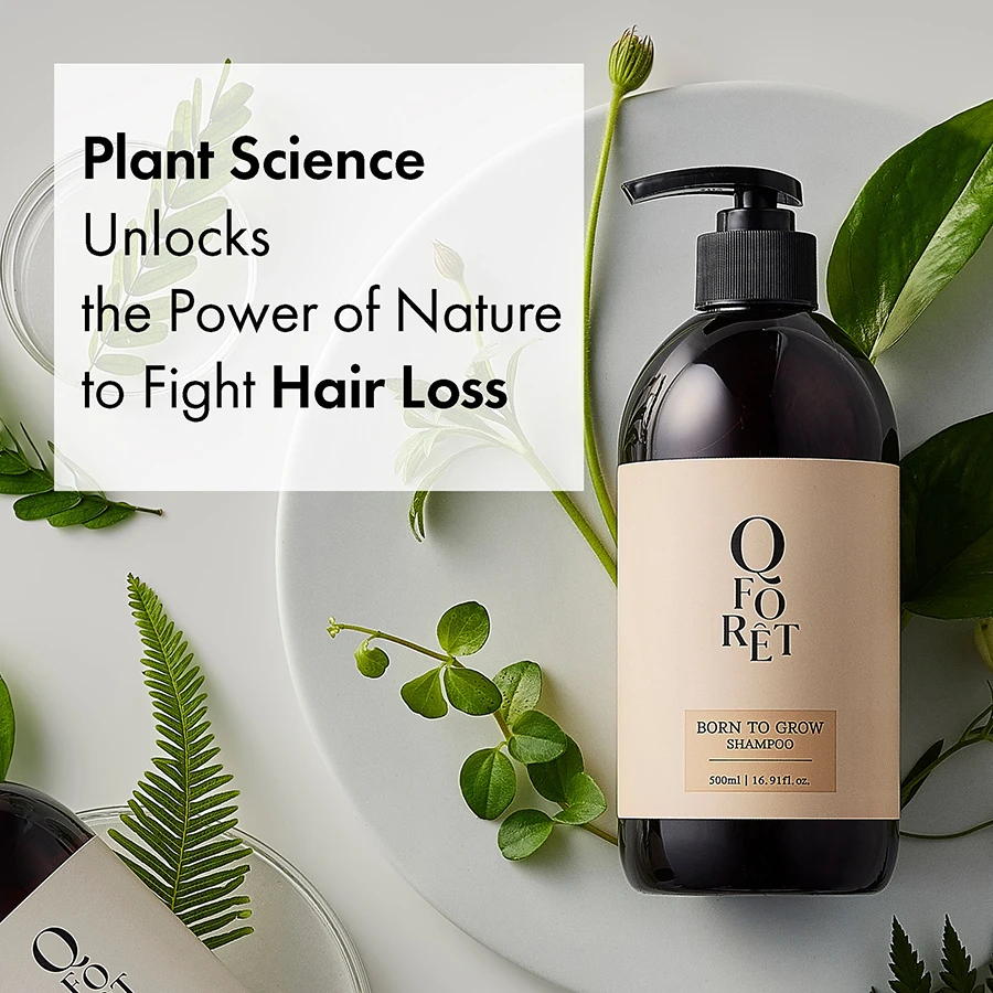 Korean QFORET Natural Herbal Hair Loss Shampoo - Patented Scalp Care, SLS-Free, Fast Hair Growth, Clinically Proven K-Beauty