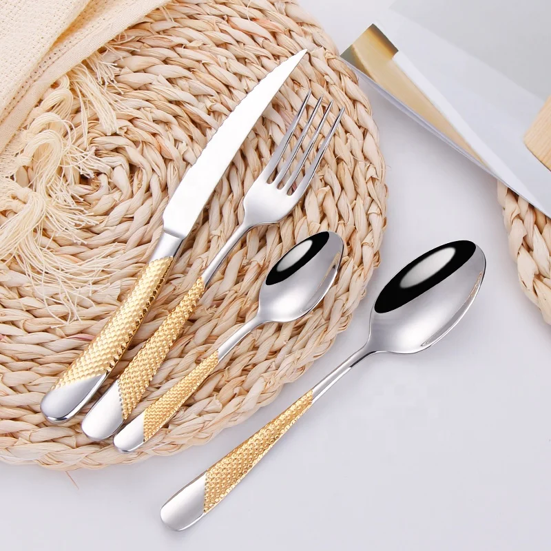 
Flatware Set 304 Spoons Spoon Silverware Travel Metal Silver Rose Stainless Steel Gold Cutlery 