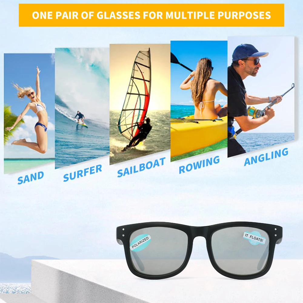 Polarized Sport Sunglasses Fishing Sunglasses UV400 - Ultra lightweight floating TAC lenses with anti seawater coating