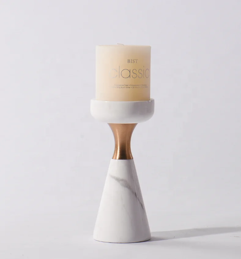 
Custom logo modern style stone candle holder for home wedding decor 
