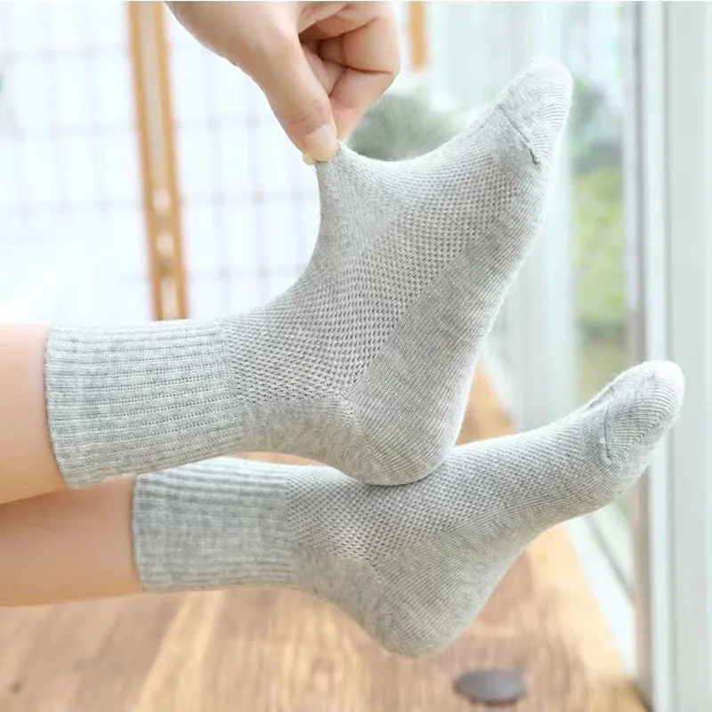 Children Socks Black White Grey Cotton Students Socks Custom Breathable Kids Sports Socks