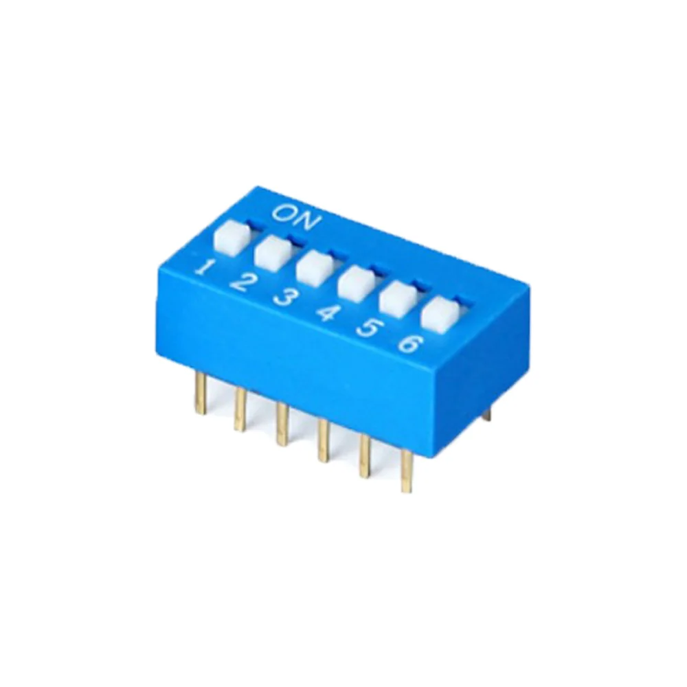 Thru-Hole 2 Position Dip Switch Red Color and Blue Color