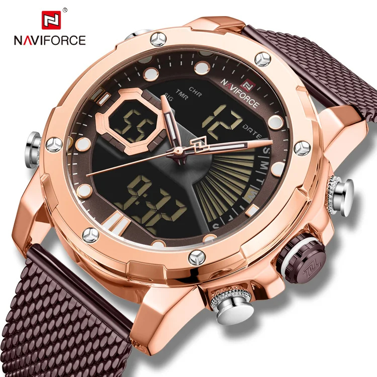 NAVIFORCE 9172 OEM Watches Factory Custom Logo Band Stainless Steel Date Male Watches Luminous Waterproof WristWatch for Men