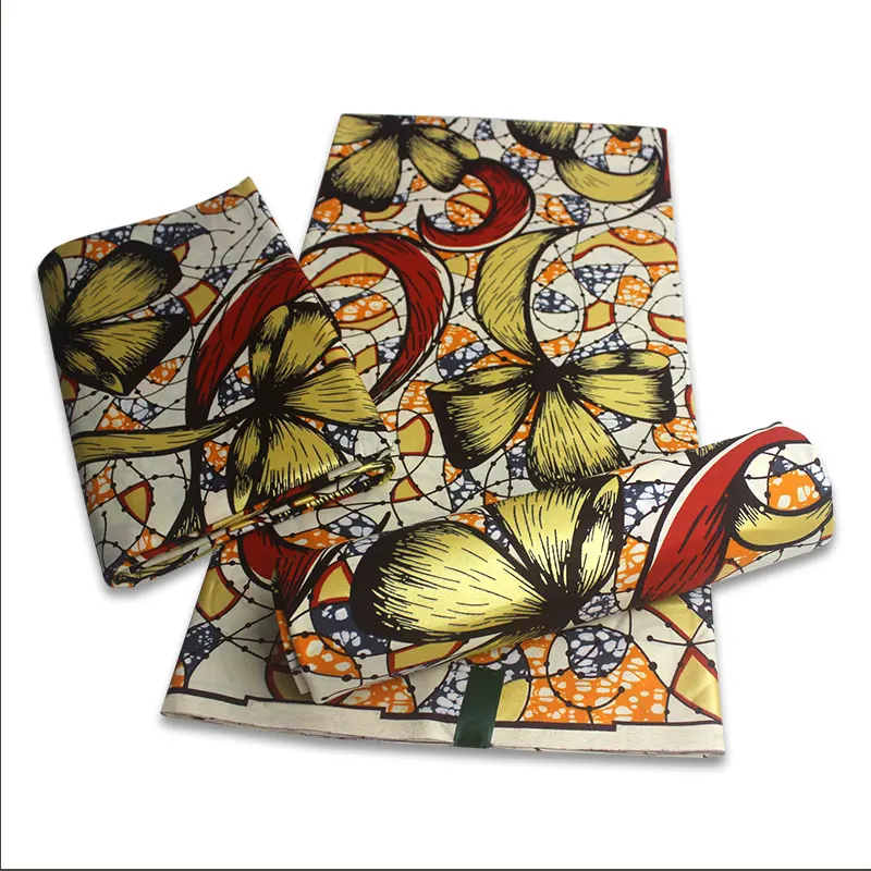 Оптовая продажа, качественные Вощеные 100% хлопковые ткани, африканские женские платья, голландский золотой воск