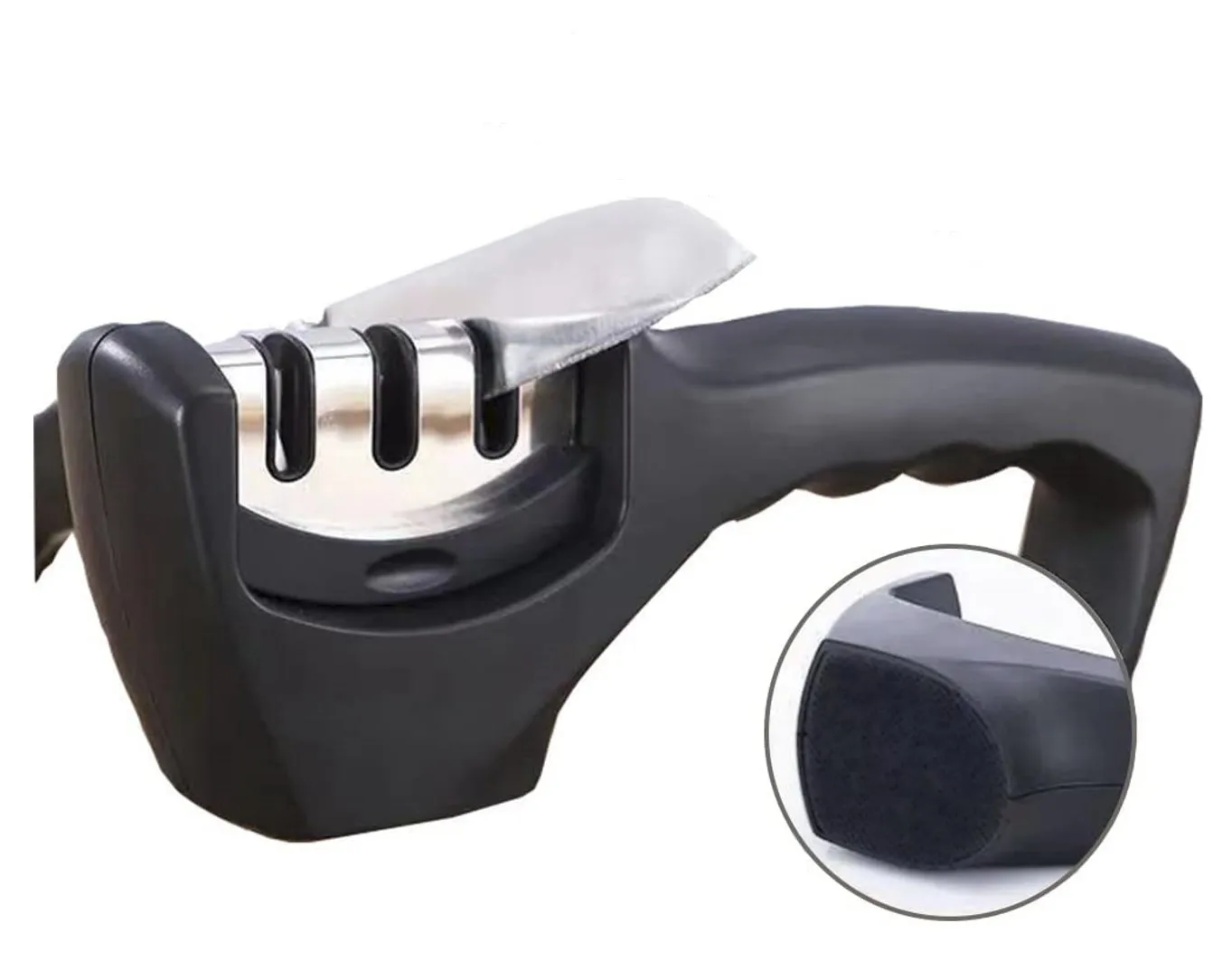 Premium 4-in-1 Kitchen Knife Accessories 3-Stage Knife Sharpener Helps Repair, Restore, Polish Blades and Cut-Resistant Glove