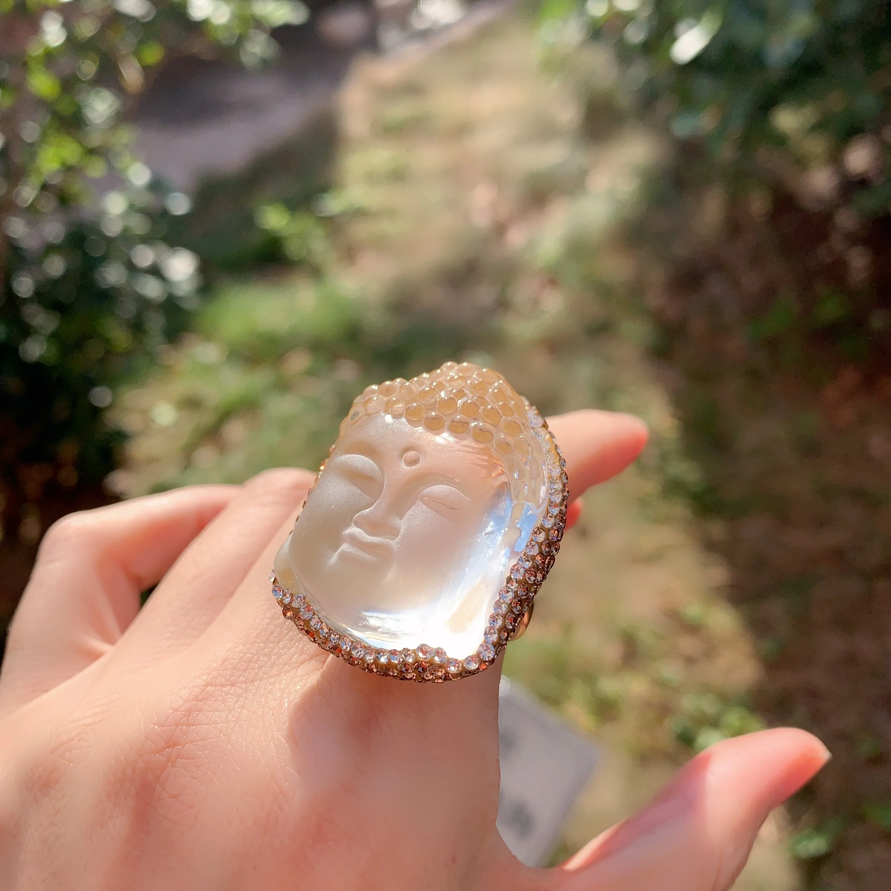 LS-B5383 Buddha head glaze finger ring new Arrival fine ring jewelry multi colored gold ring for women men fashion