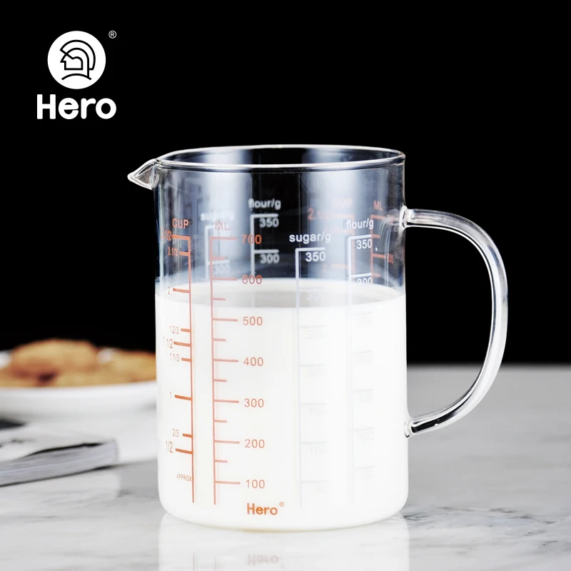 Zero Hero Kitchen Baking Cup Set Heat-Resistant Glass Measuring Jug with ML Scale Thickened Milk Cup that Can be Heated