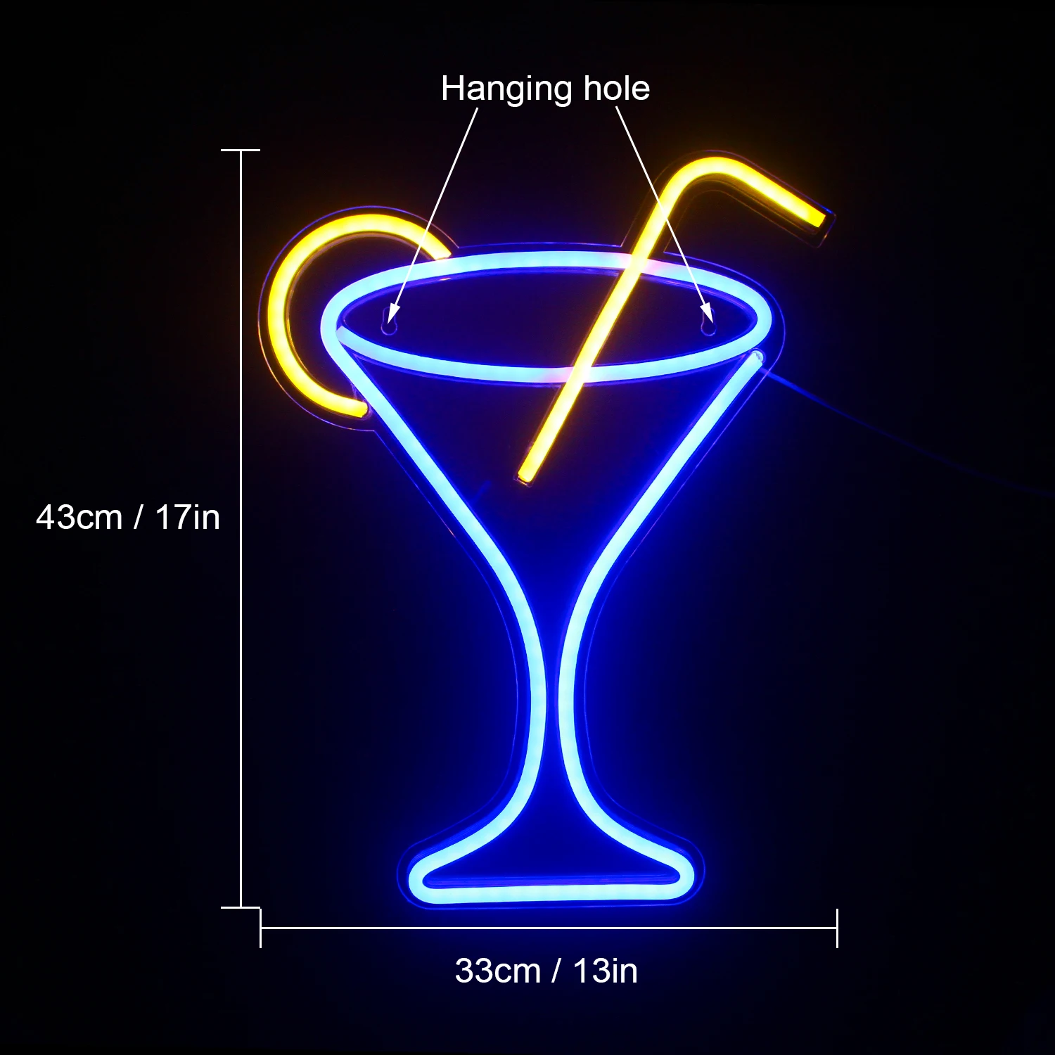 Hot Sale WanXing Cocktail Led Neon Sign Fashion Design Custom Acrylic Neon Light For Restaurant Cafe Bar Wedding Xmas Party