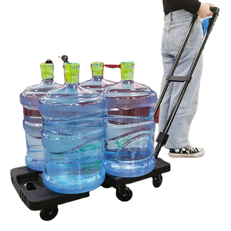 Iron Pull Rod Furniture Mover Dolly OEM ODM Extended Non-slip Chassis Max Loading 220 KG Folding Platform Trolley Easy Folding