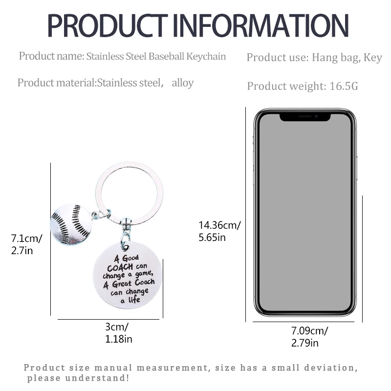 Explosive sports baseball slogan keychain badminton basketball pendant stainless steel series charm backpack key charm accessori