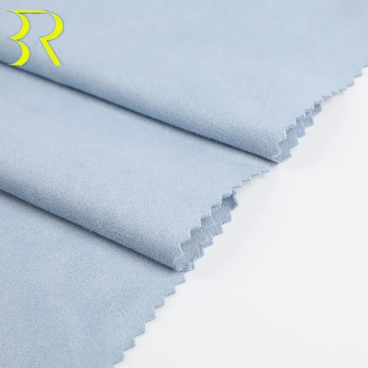 2020 мягкая на ощупь однотонная трикотажная двухсторонняя замшевая ткань для курток